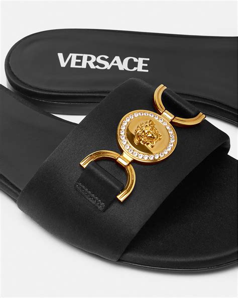 versace medusa sandals sale|medusa '95 satin flat sandals.